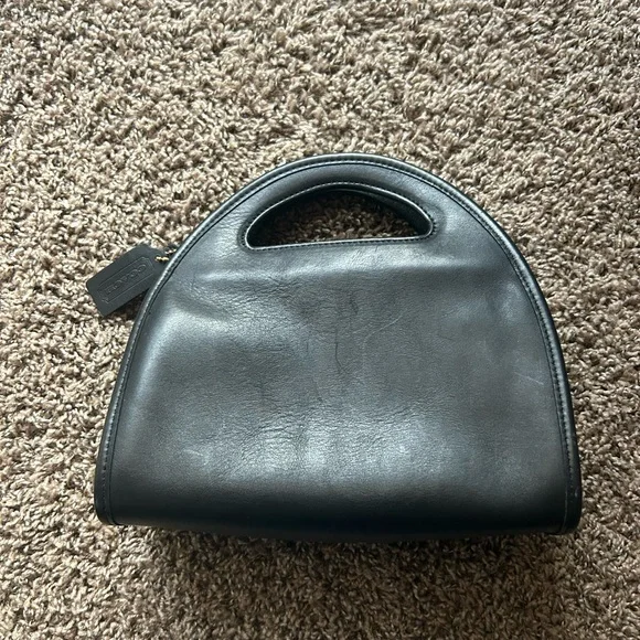 Vintage 90s Coach Black Leather Carousel Bag Handbag RARE *No strap* - Picture 4 of 16